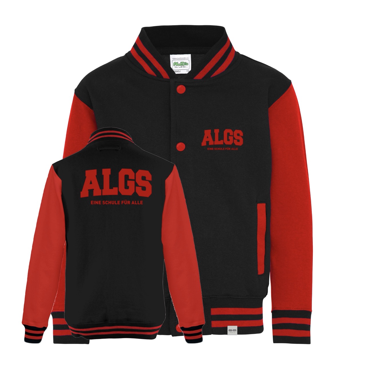 College-Jacke – Black-Fire-Red
