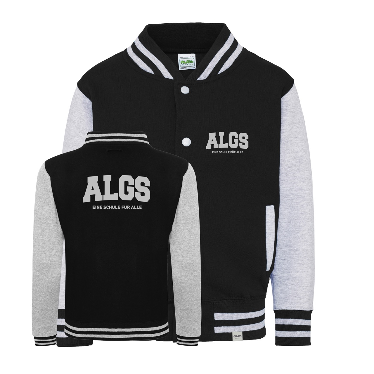 College-Jacke – Black-Heather-Grey