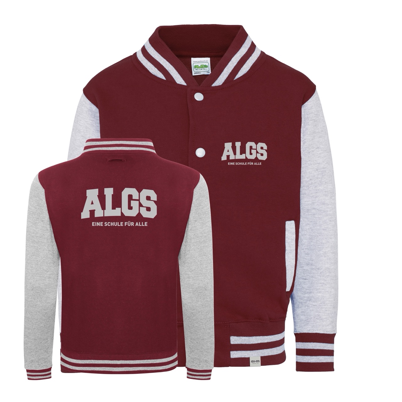 College-Jacke – Burgundy-Heather-Grey