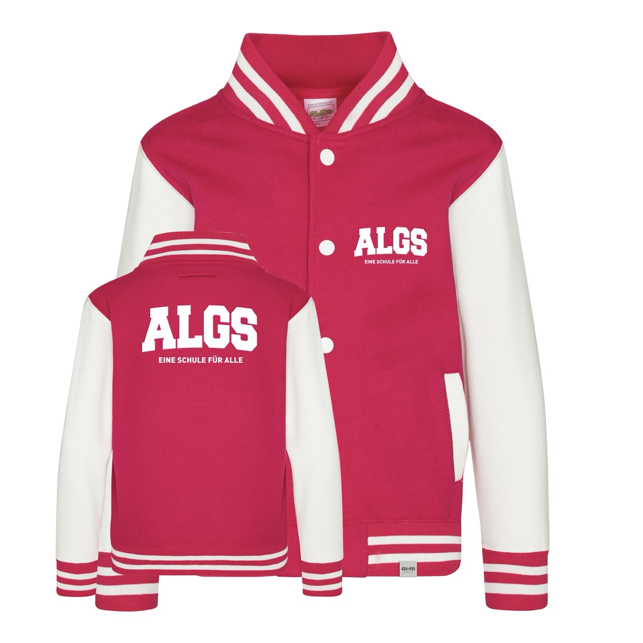 College-Jacke – Hot-Pink-White