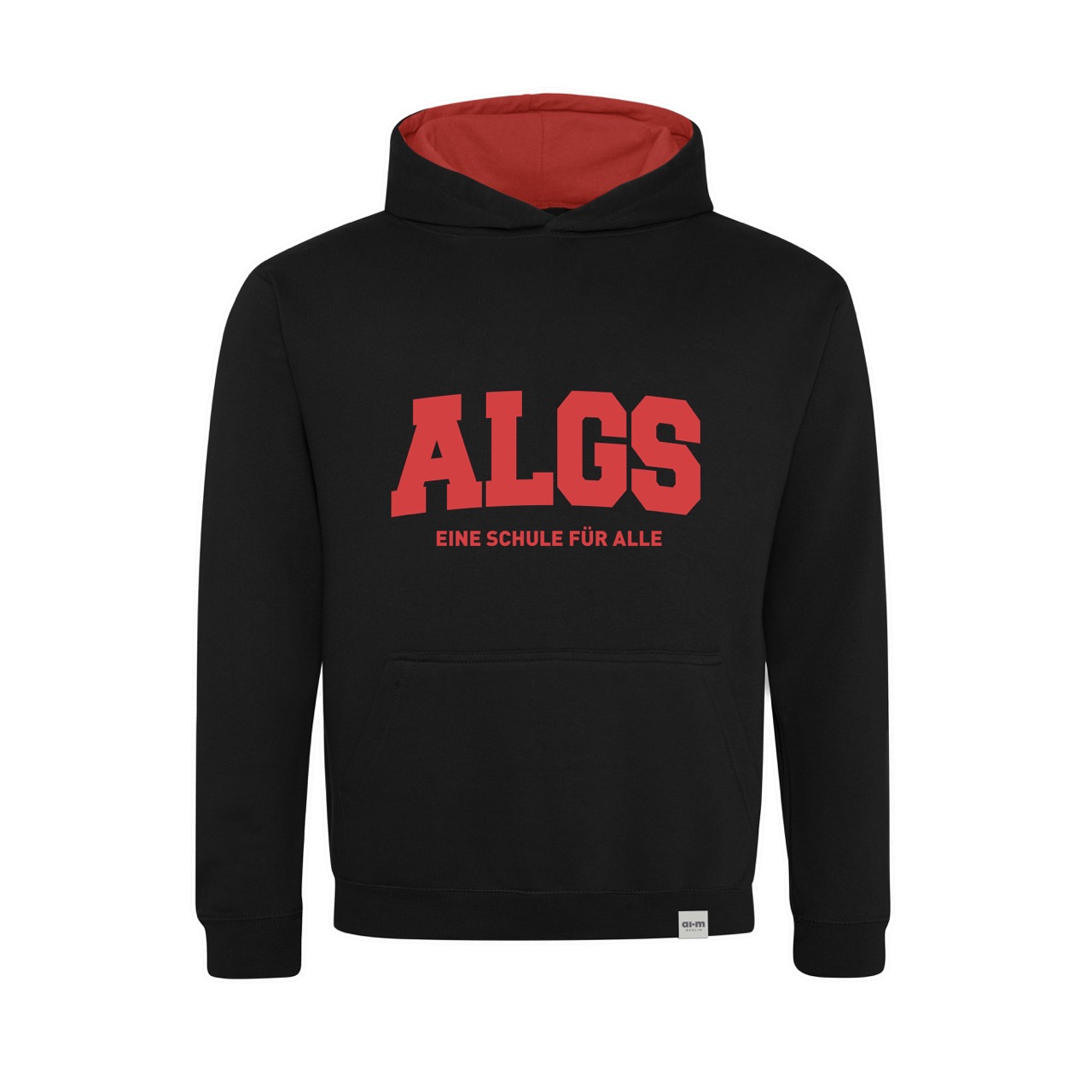 Varsity-Hoodie (Zweifarbig) – Jet-Black-Fire-Red