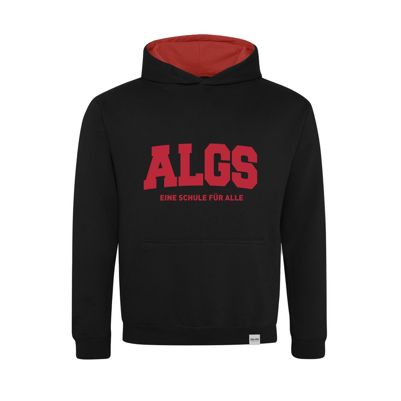 Varsity-Hoodie (Zweifarbig) – Jet-Black-Fire-Red
