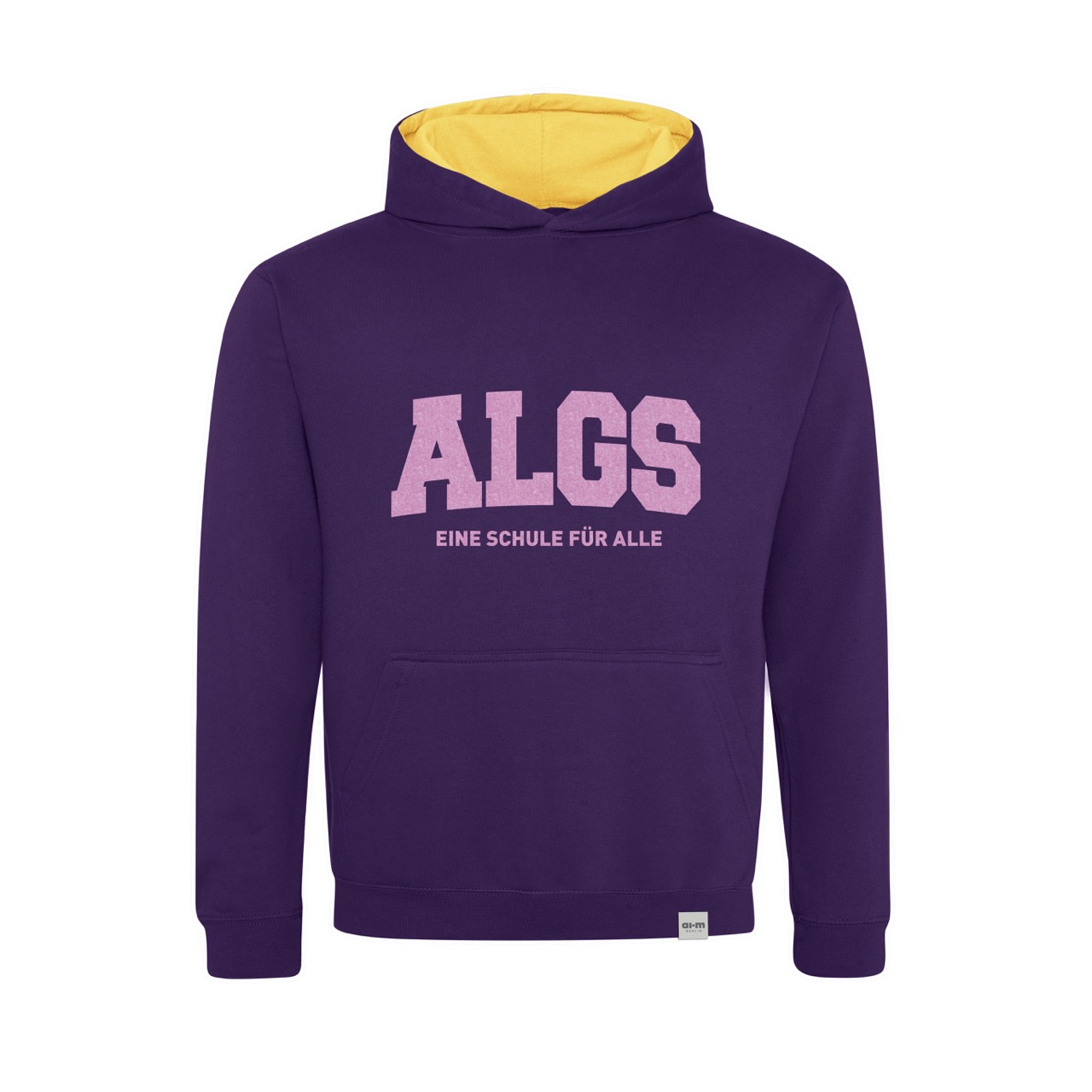 Varsity-Hoodie (Zweifarbig) – Purple-Sun-Yellow