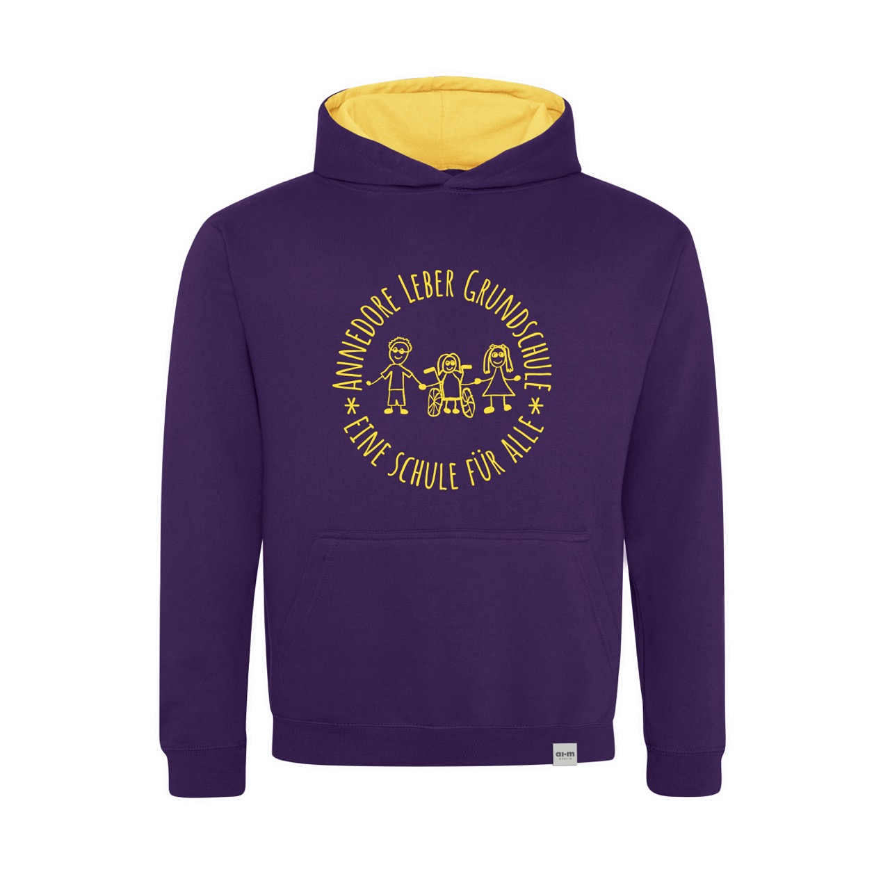 Varsity-Hoodie (Zweifarbig) – Purple-Sun-Yellow
